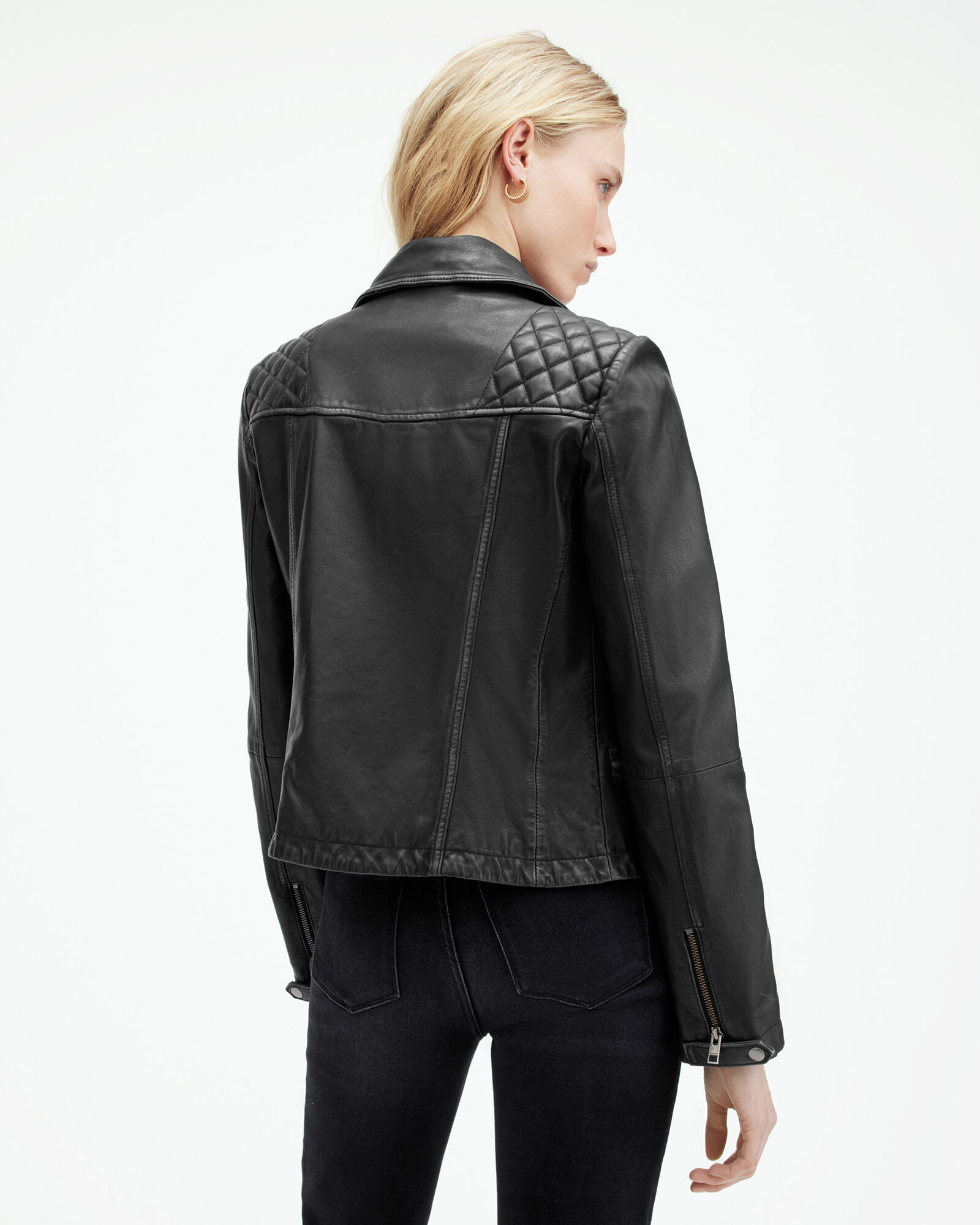 Cargo Distressed Leather Biker Jacket