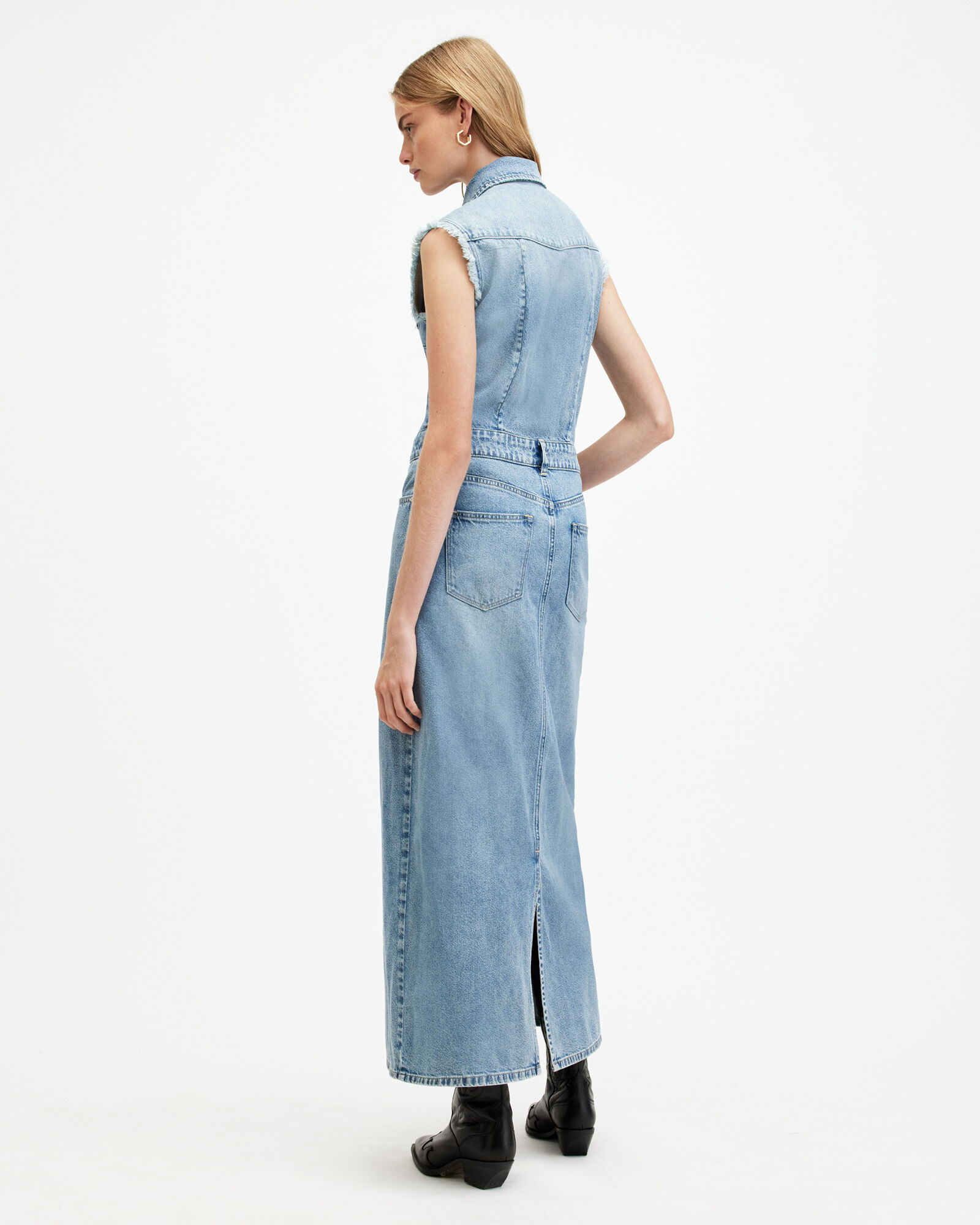 Tessa Blue Denim Long Sleeve Mini Dress – LIZARD THICKET