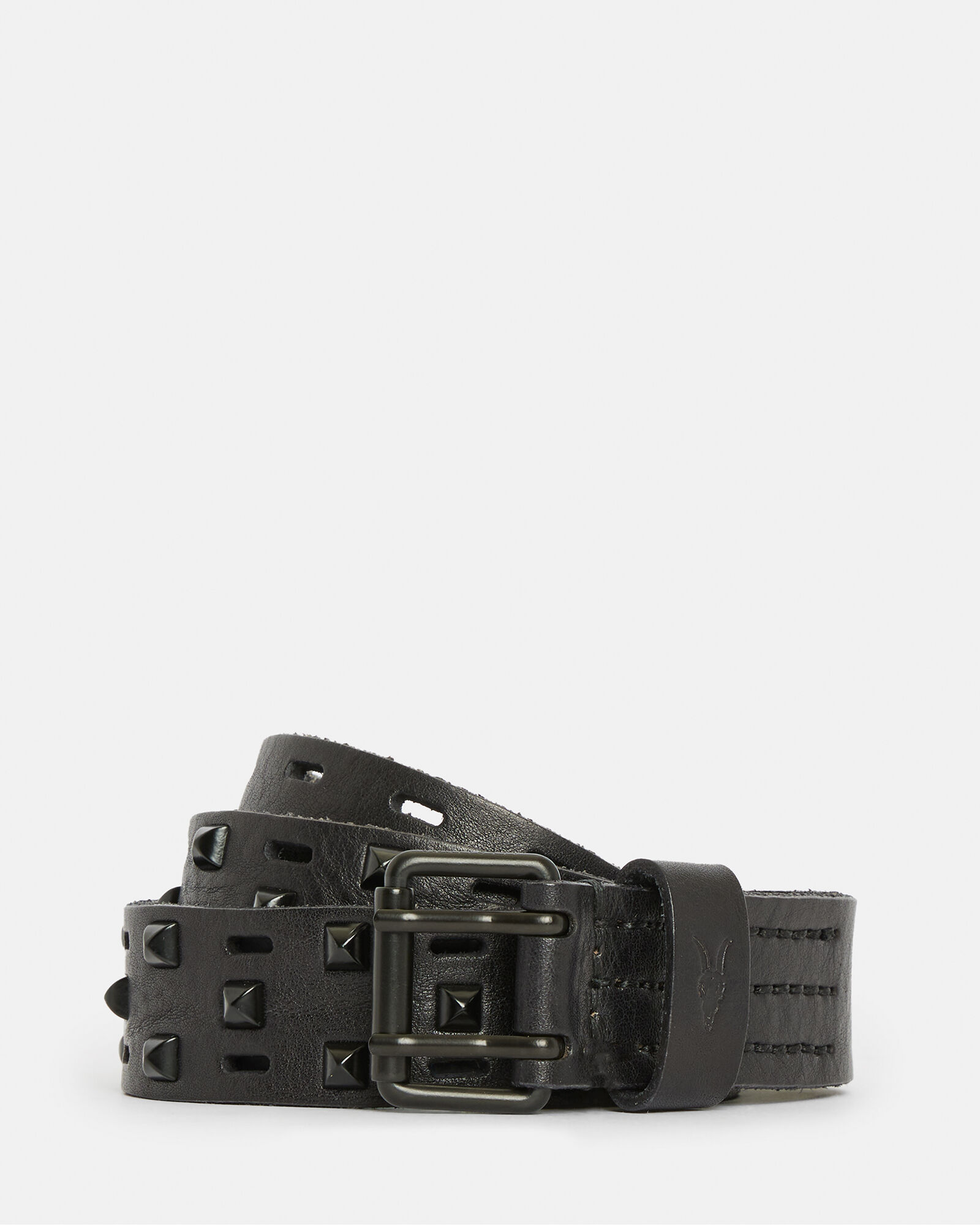 Ridge Leather Studded Belt