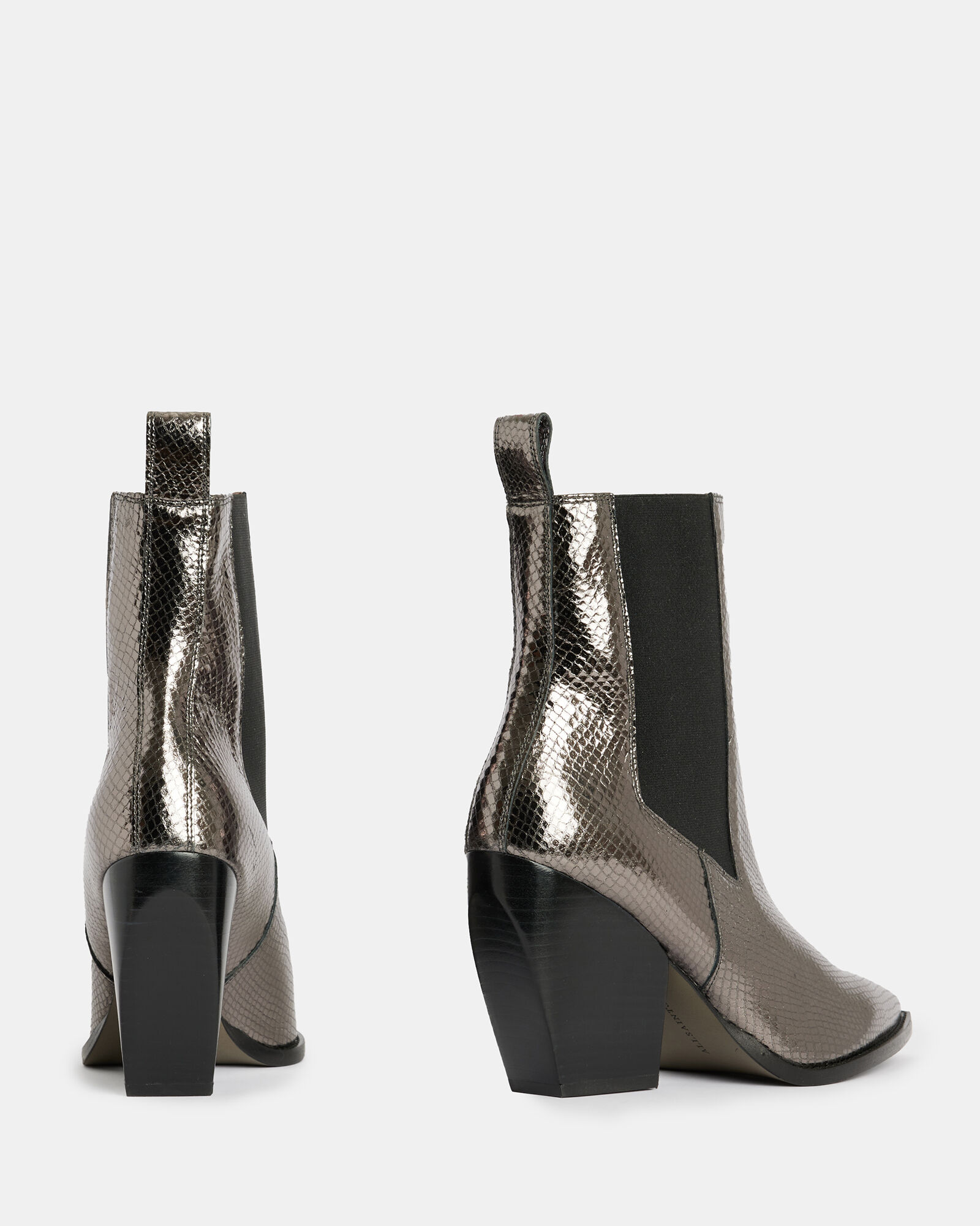 P.A.R.O.S.H. snakeskin-effect leather boots - Metallic