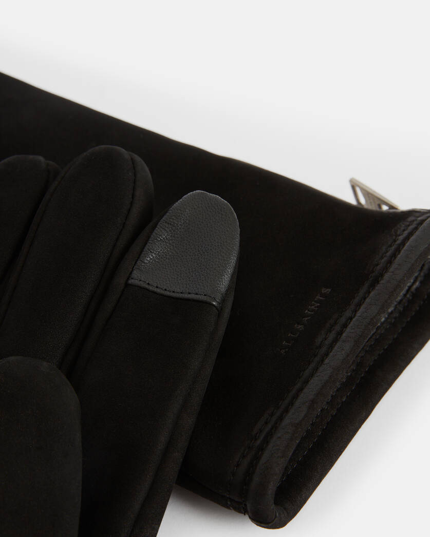Leather Dylan US | ALLSAINTS Gloves Nubuck Zip Black