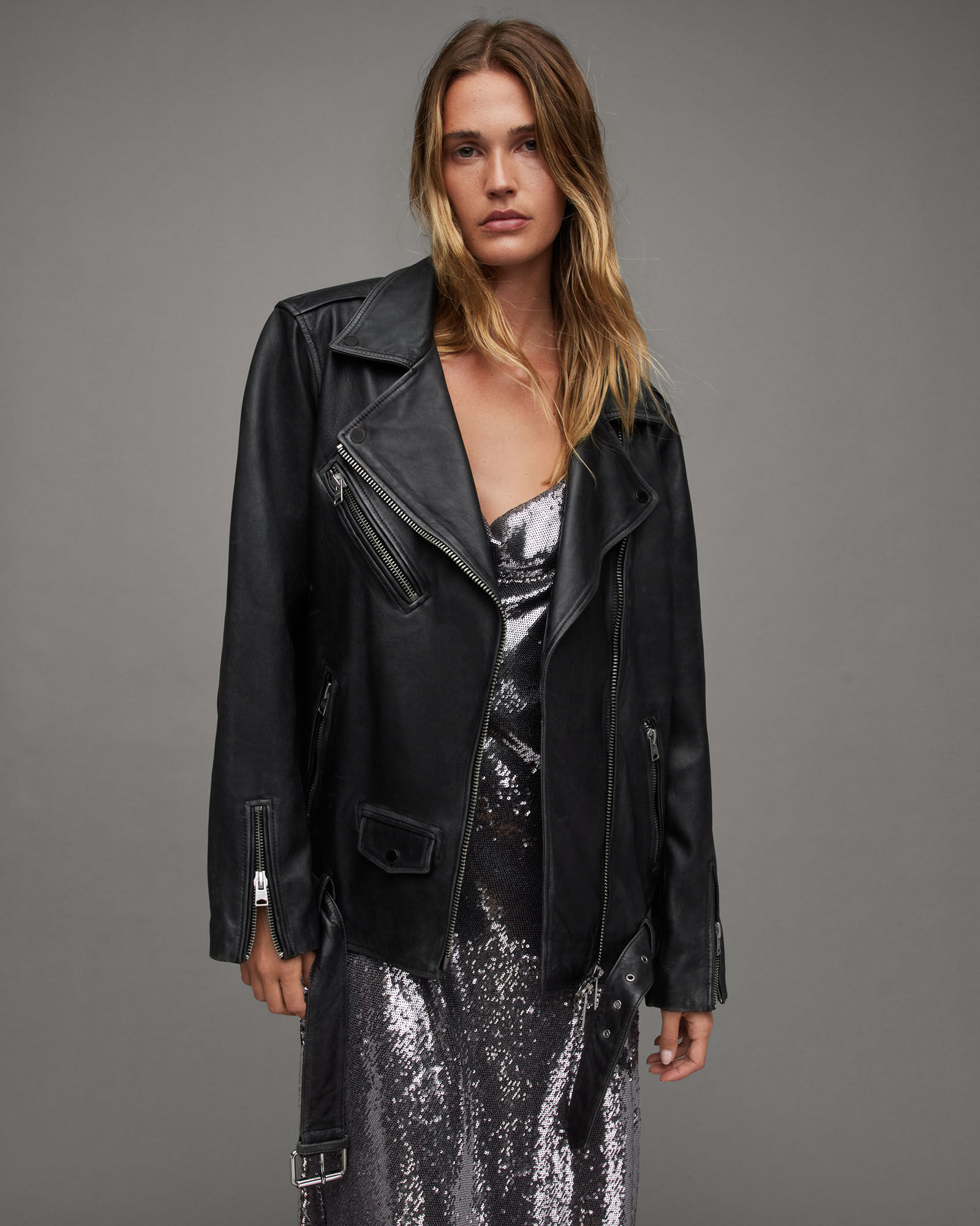 ASOS DESIGN belted faux leather 90s mom jacket in black | ASOS