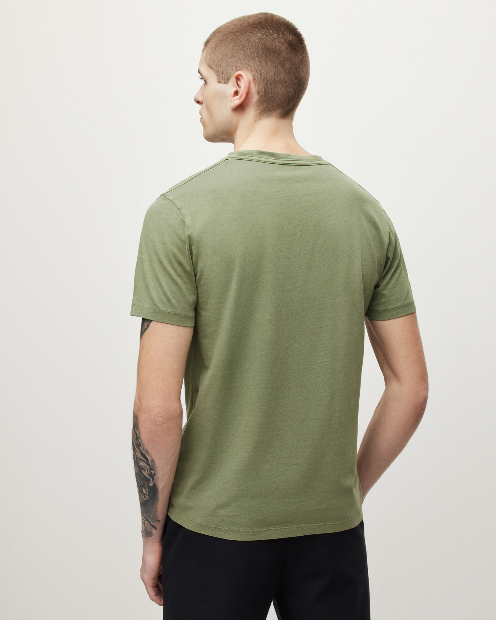 Ossage Crew Neck Slim Ramskull T-Shirt SAP GREEN | ALLSAINTS US