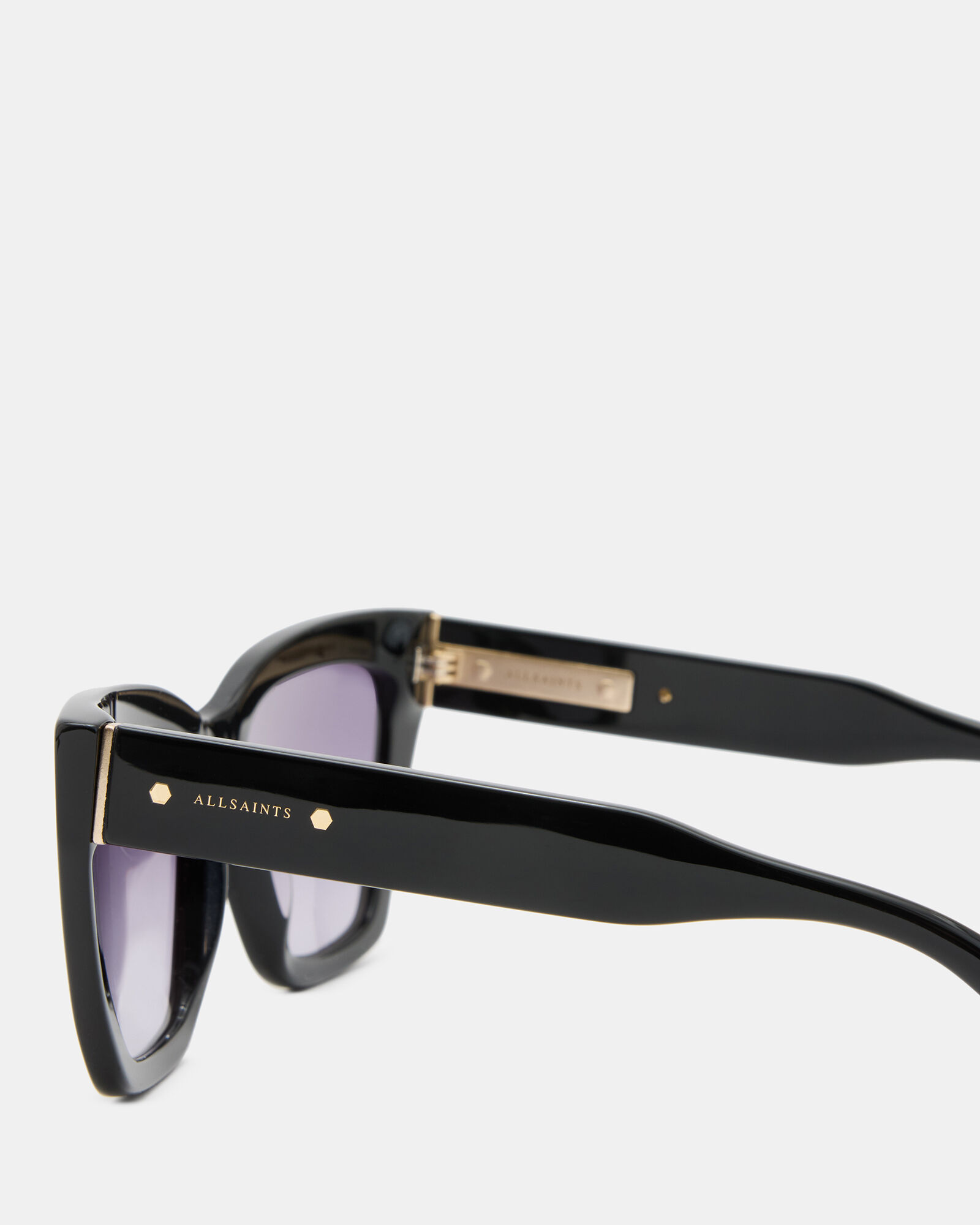 Zinner Retro Square Sunglasses GLOSS BLACK | ALLSAINTS US