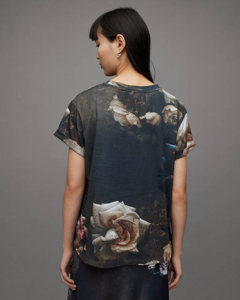 Umber ALLSAINTS US Print T-Shirt Floral Rosalie | Burnt Anna