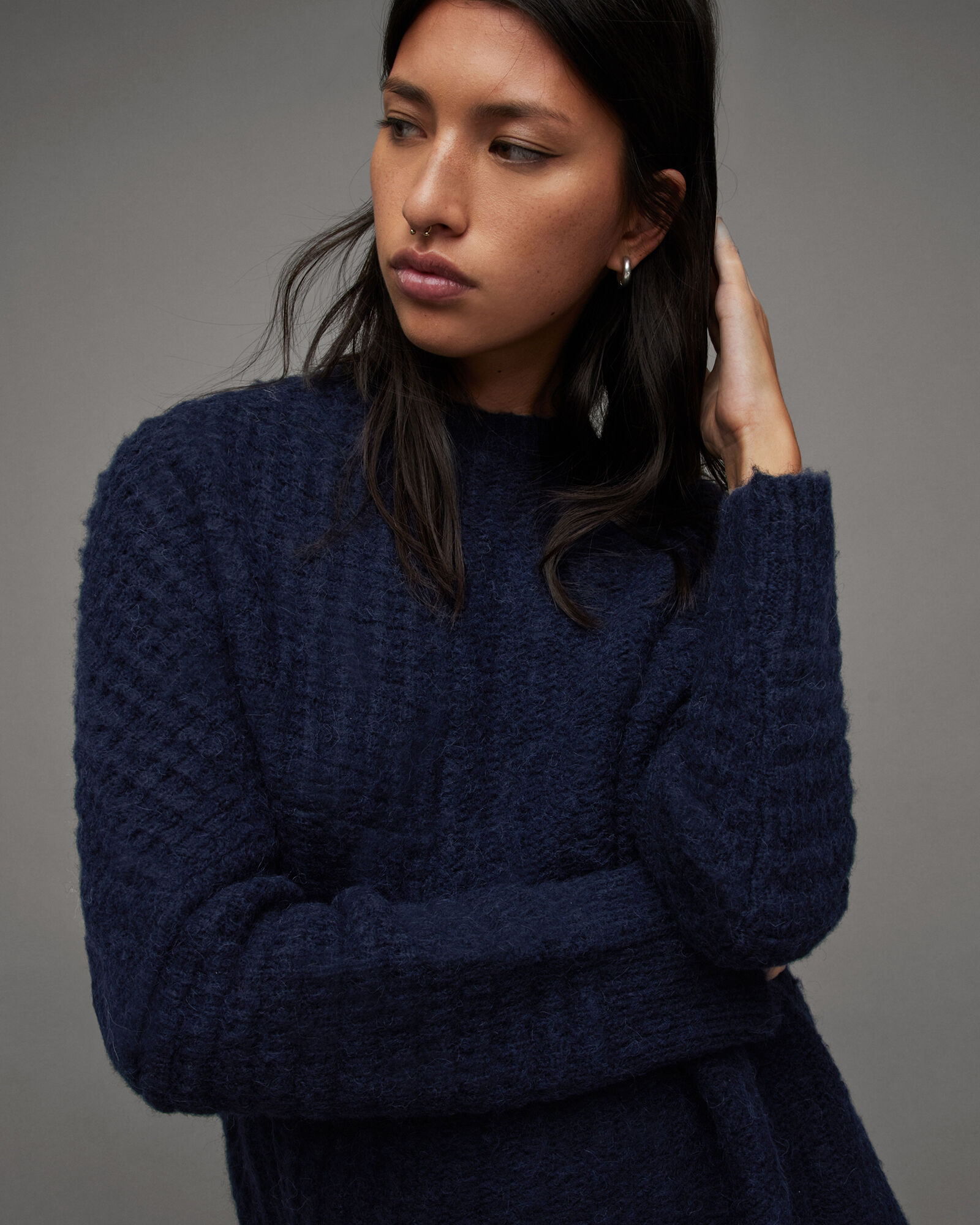 Selena Asymmetric Wool Blend Sweater