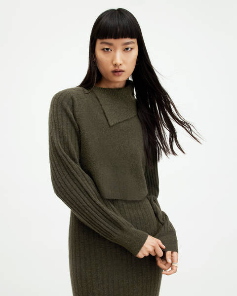 Knitted Jumper Dress In Brown | Pieces | SilkFred US