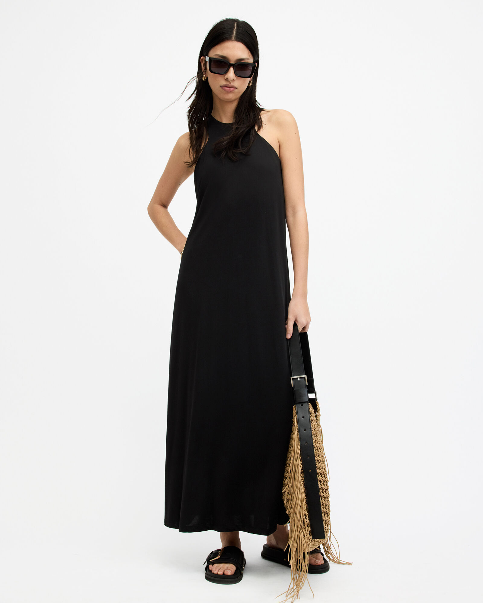 Kura Racer Neck Maxi Dress