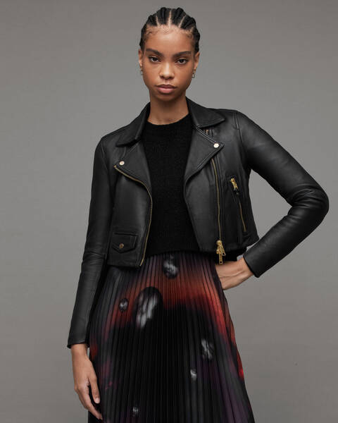 The Bombay Leather Co Women's Cropped Leather Jacket