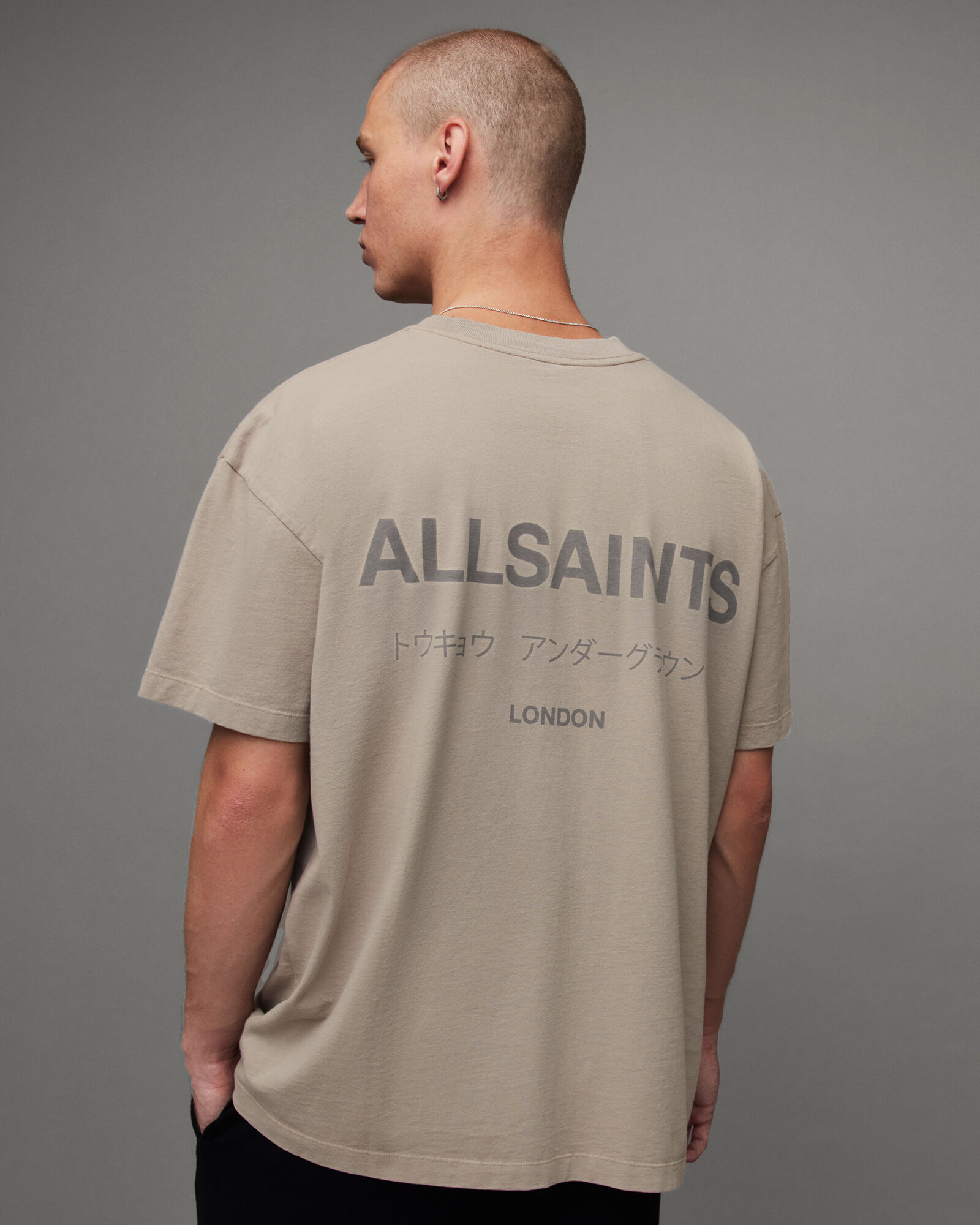 Underground Oversized Crew Neck T-Shirt STONE TAUPE | ALLSAINTS US