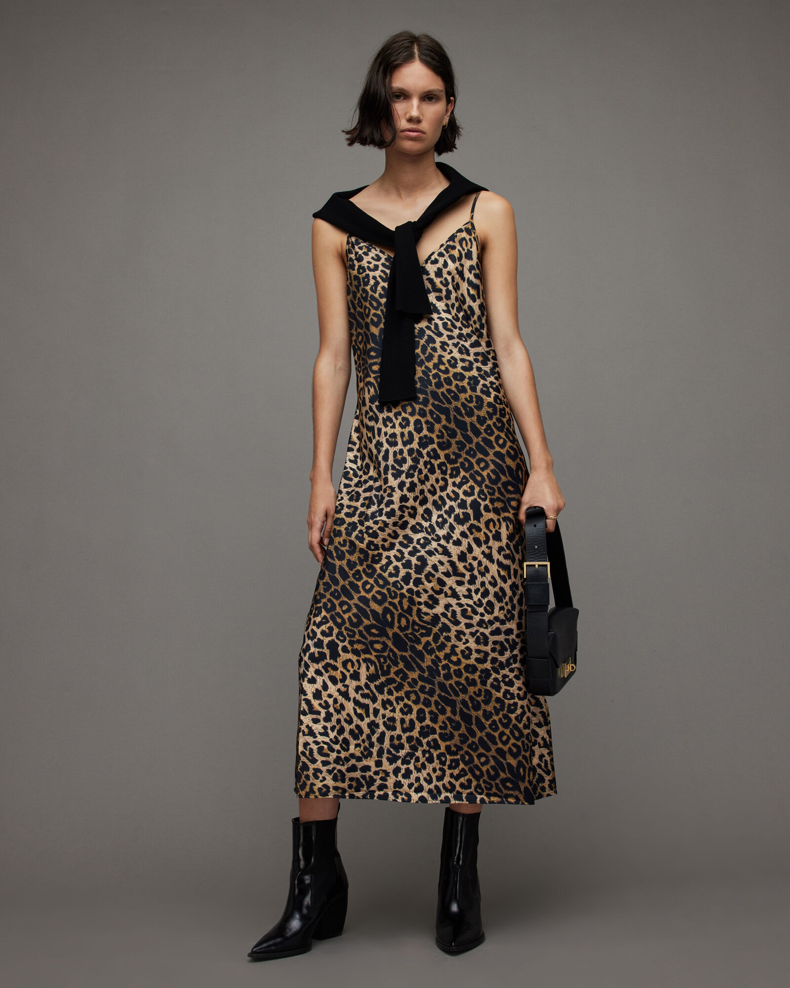 Hera Leopard Print 2-In-1 Maxi Slip Dress