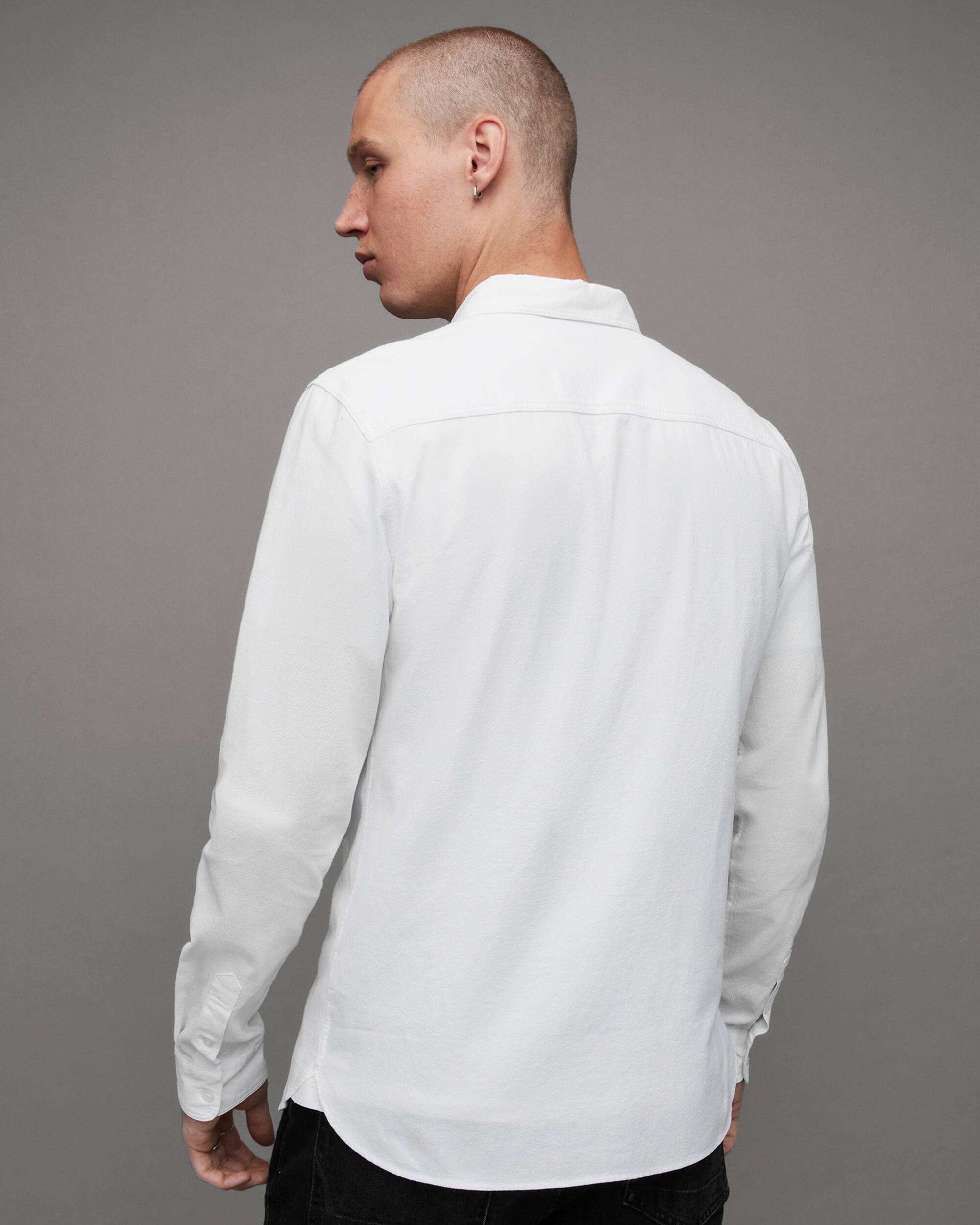 Lovell Slim Fit Ramskull Shirt White | ALLSAINTS US