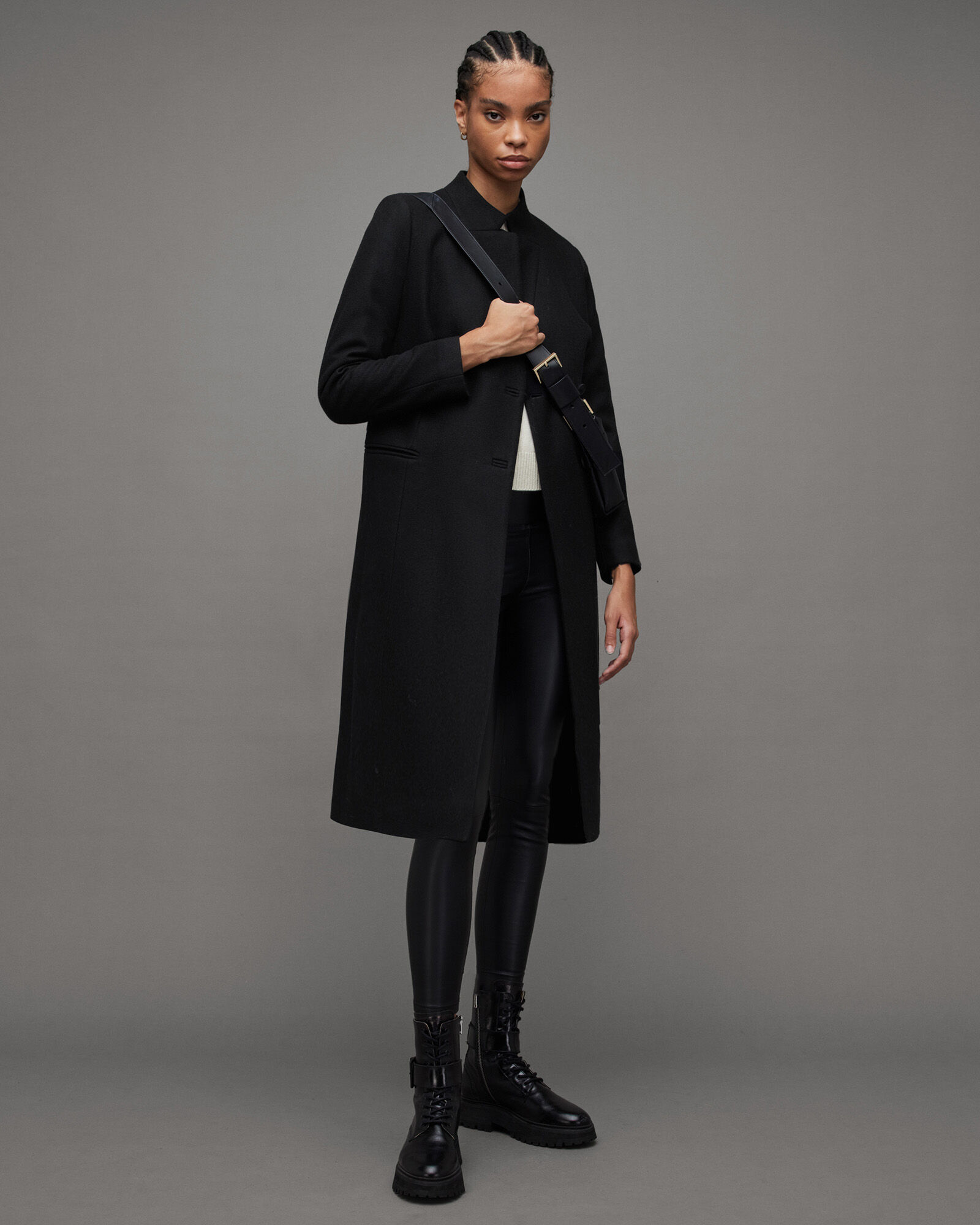 Sidney Wool Cashmere Blend Tailored Coat Black | ALLSAINTS US