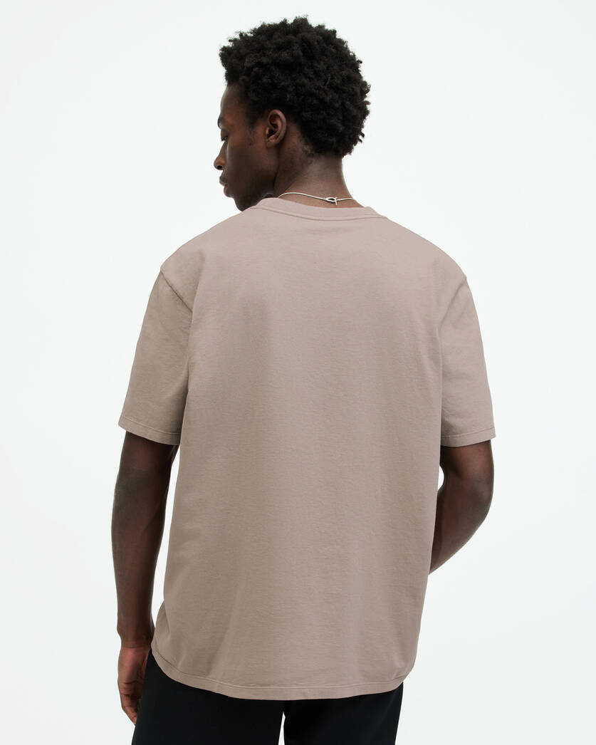 Varden Relaxed Fit Warped Logo | T-Shirt ALLSAINTS US CHESTNUT TAUPE