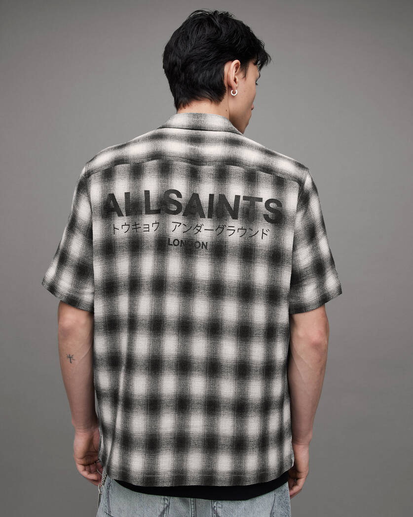 Underground Relaxed Check Logo US Shirt White | Off ALLSAINTS