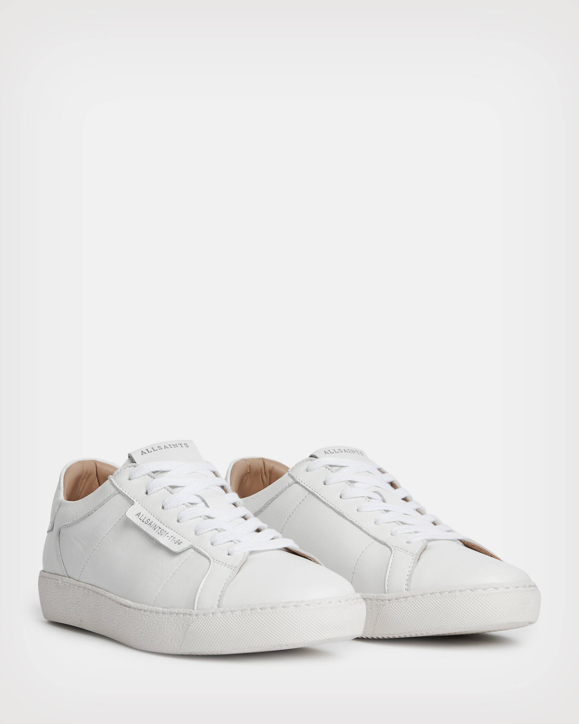 Kvæle Ruddy Mellem Sheer Low Top Leather Sneakers White | ALLSAINTS US