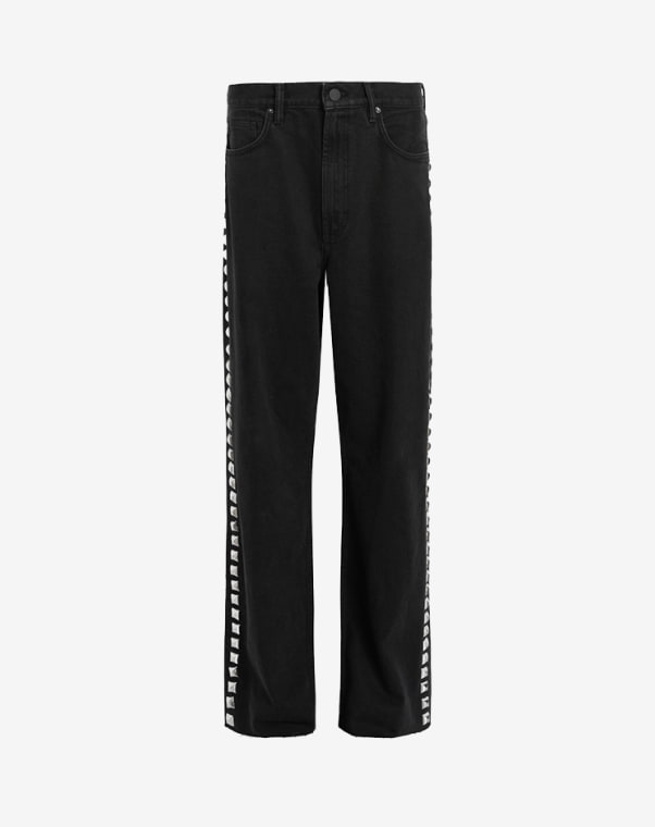 Shop the Blake Studded Wide Leg Denim Jeans