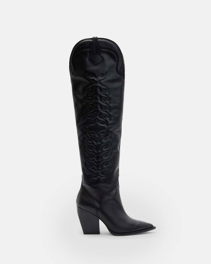 Shop the Roxanne Knee High Western Leather Boots