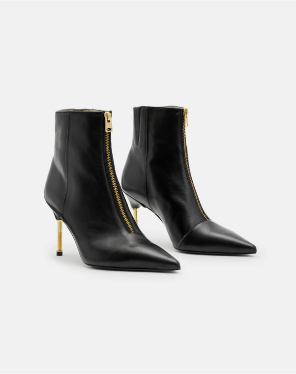 Shop the Natasha Pointed Zip Up Leather Boots.