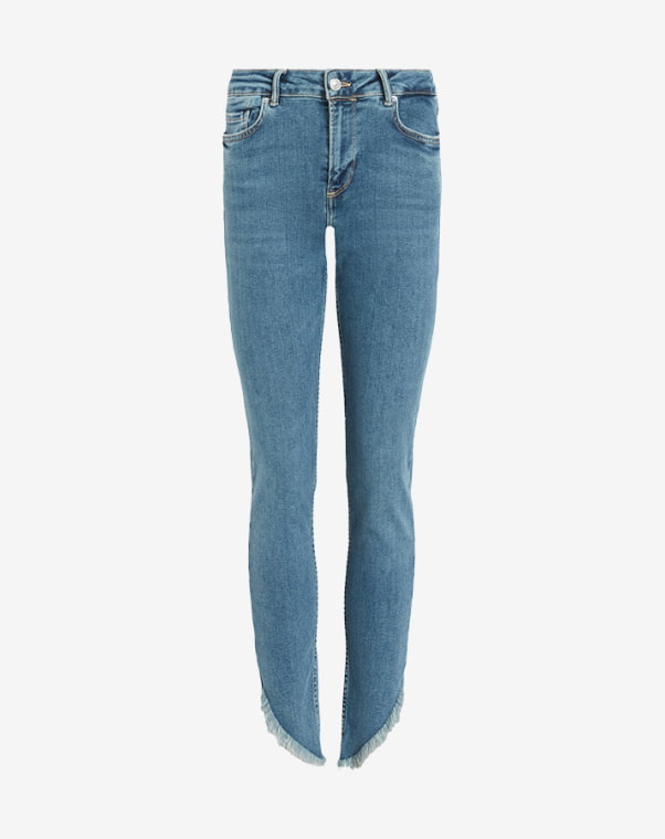 Shop the Dax Asymmetric Hem Skinny Denim Jeans