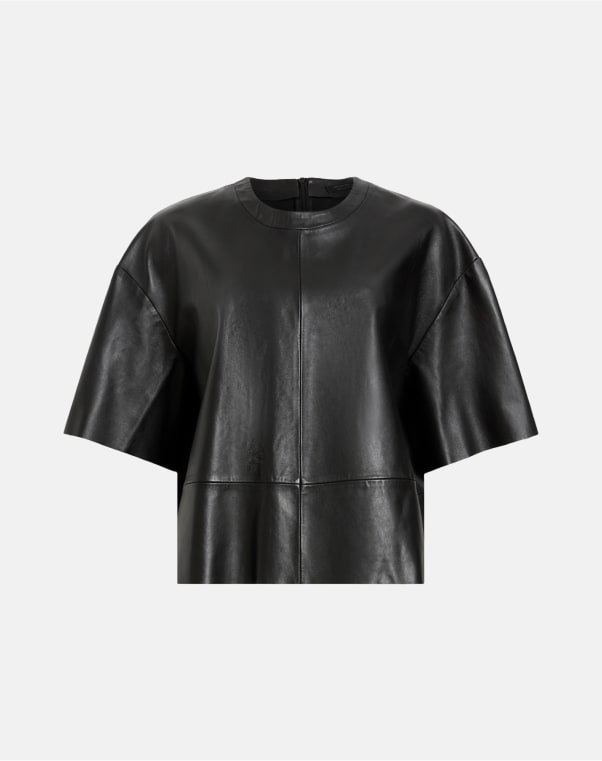 Shop the Renai Short Sleeve Leather T-Shirt.