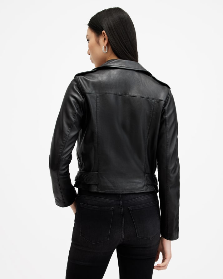 Women's Balfern Leather Jacket - Back View