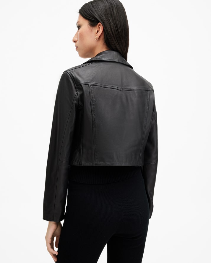 Women's Elora Leather Jacket - Back View