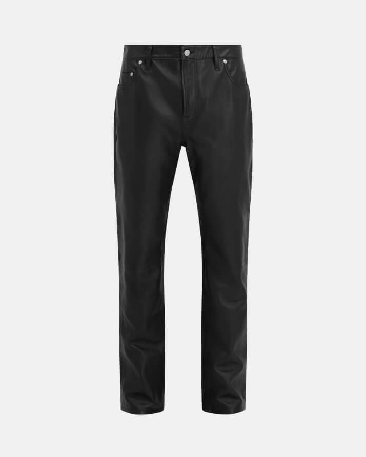 Shop Lynch Straight Fit Leather Trousers