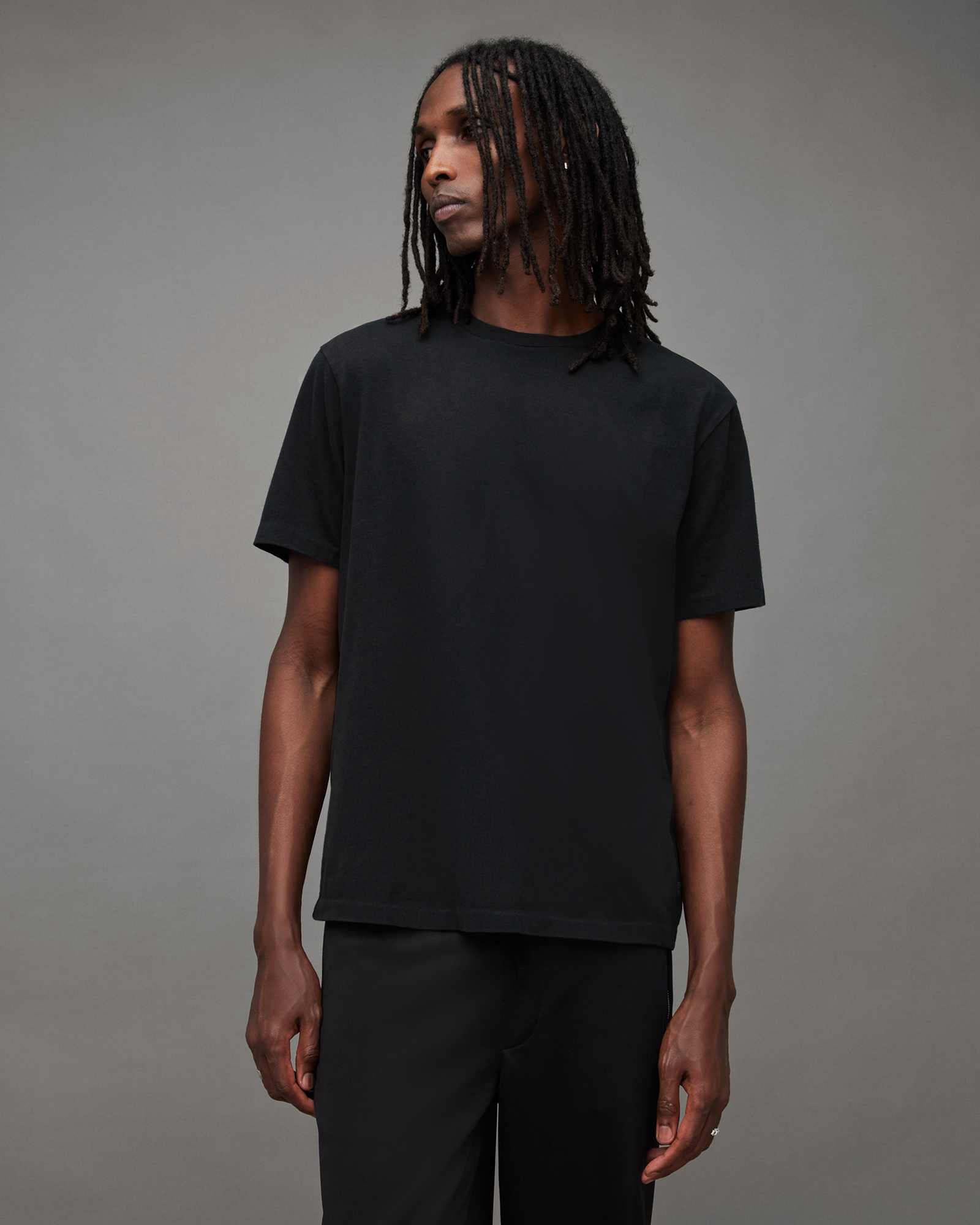 Curtis Regular Fit Crew Neck T-Shirt Jet Black | ALLSAINTS Canada