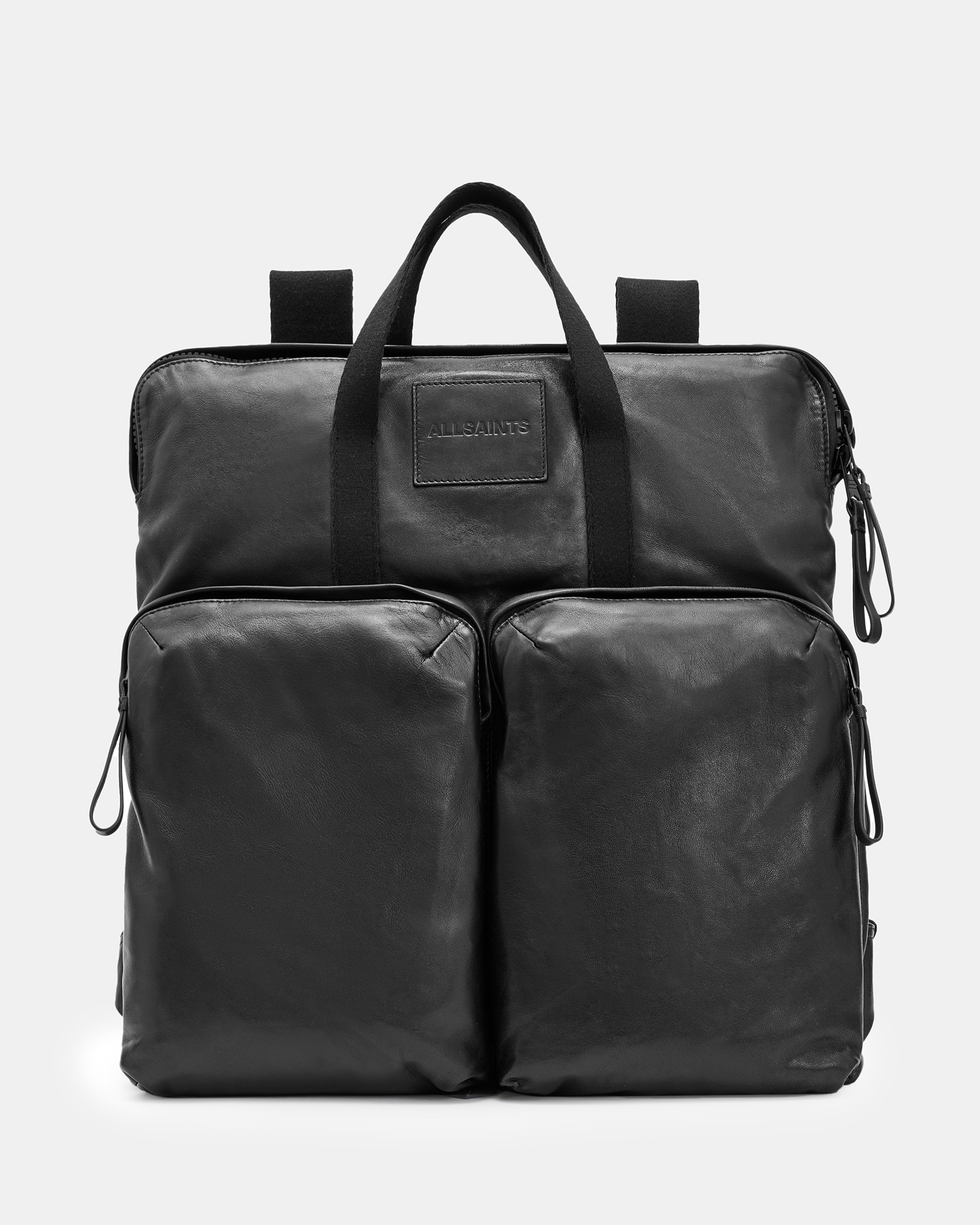 AllSaints Force Leather Backpack,, Black
