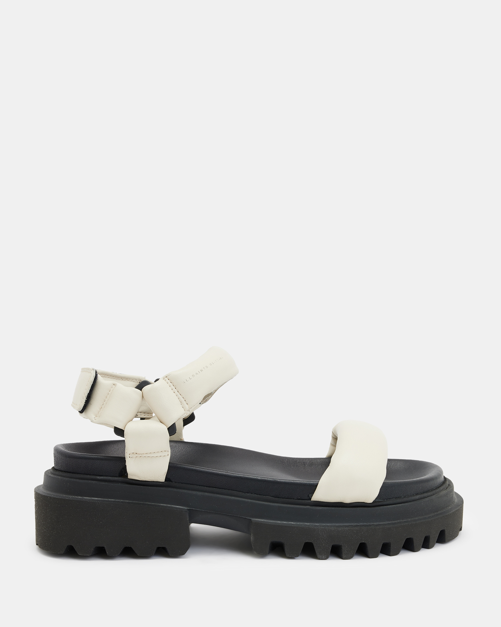 Helium Leather Sandals Chalk White | ALLSAINTS Canada