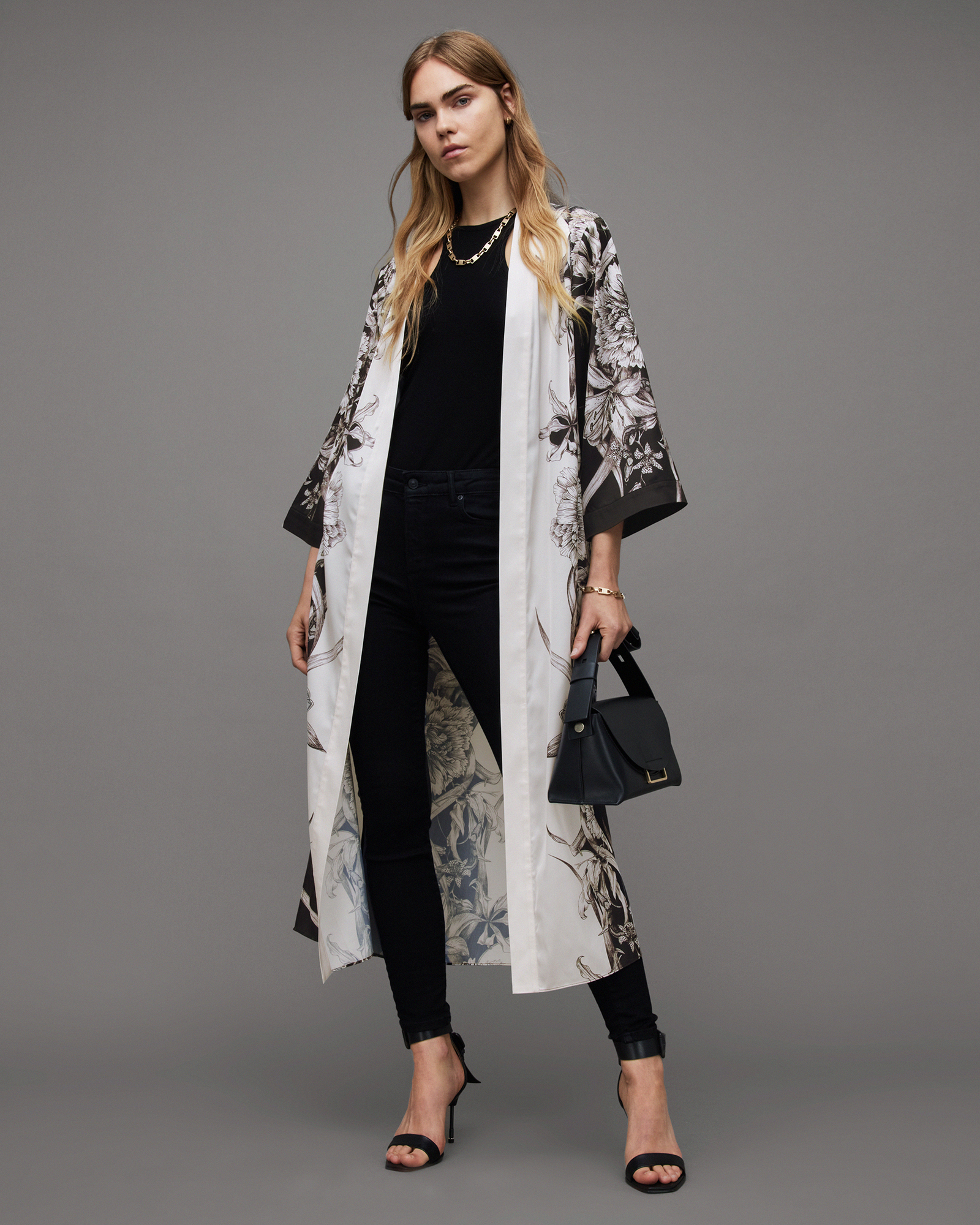 Carine Floral Print Pattie Kimono ECRU WHITE | ALLSAINTS