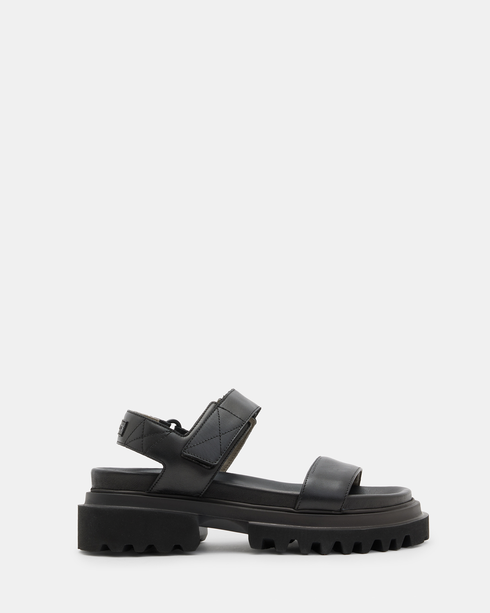 AllSaints Rory Chunky Leather Velcro Sandals