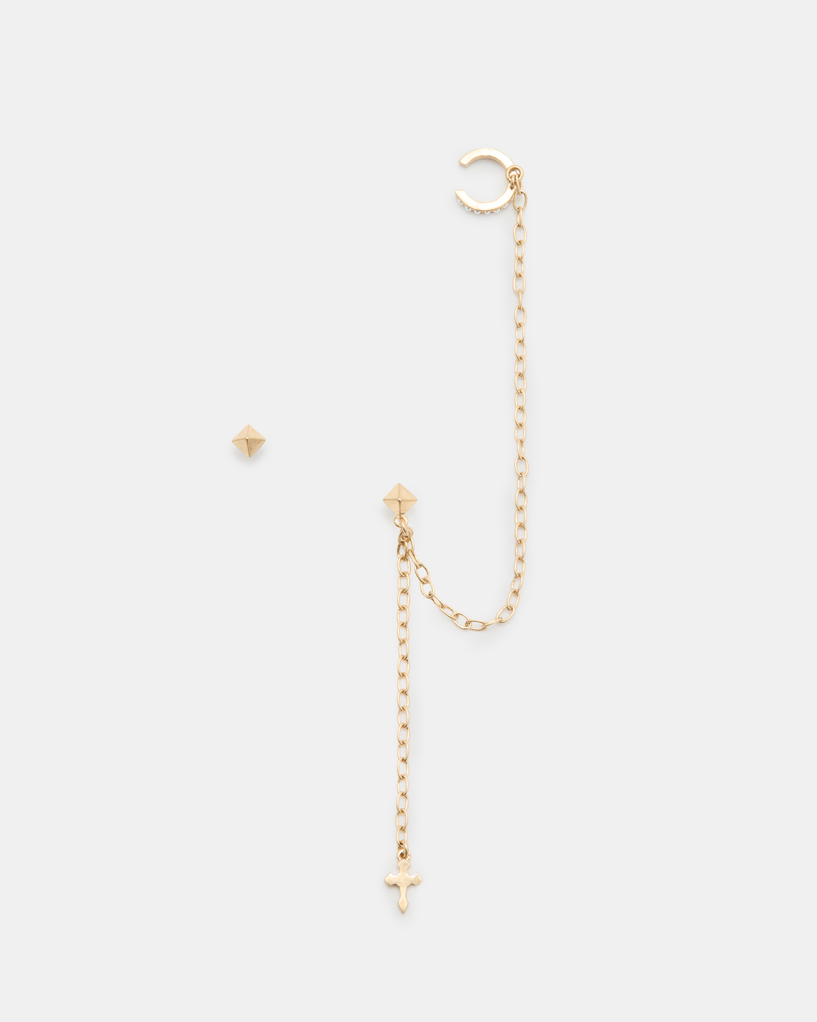 AllSaints Tilley Pendant Pearl Ear Cuff,, Warm Brass/white, Size: One Size