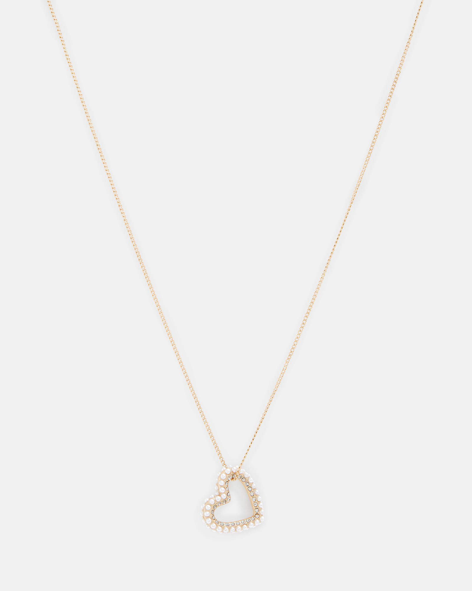 AllSaints Vida Beaded Heart Pendant Necklace