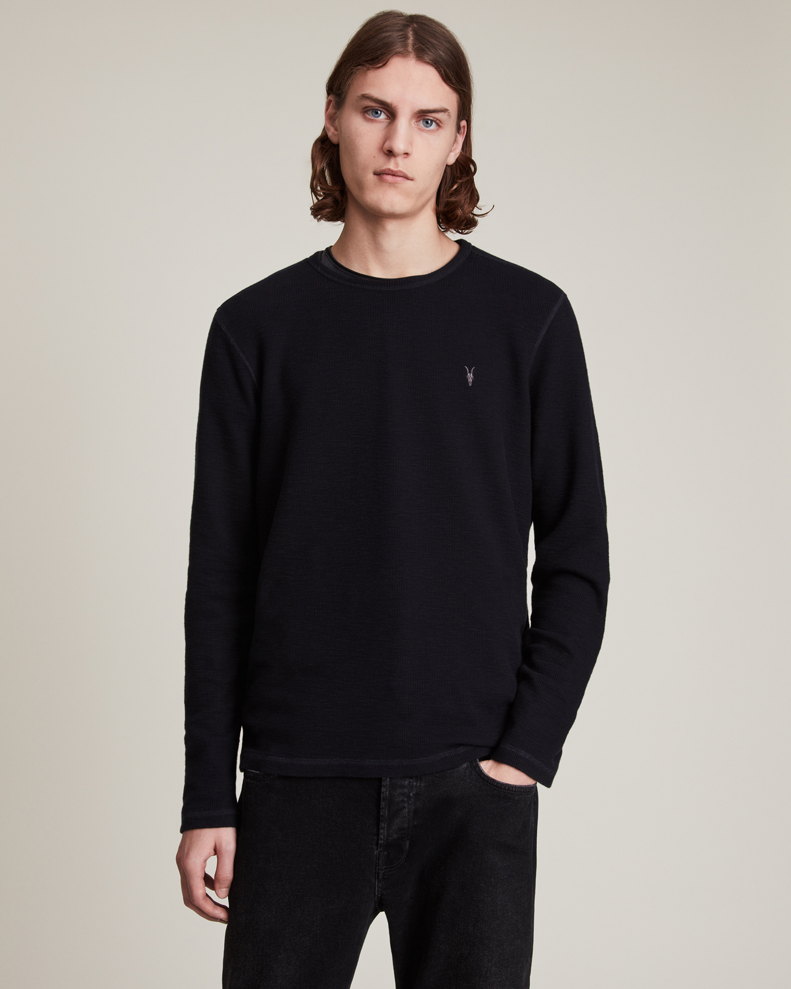 Muse Long Sleeve Crew T-Shirt INK NAVY | ALLSAINTS