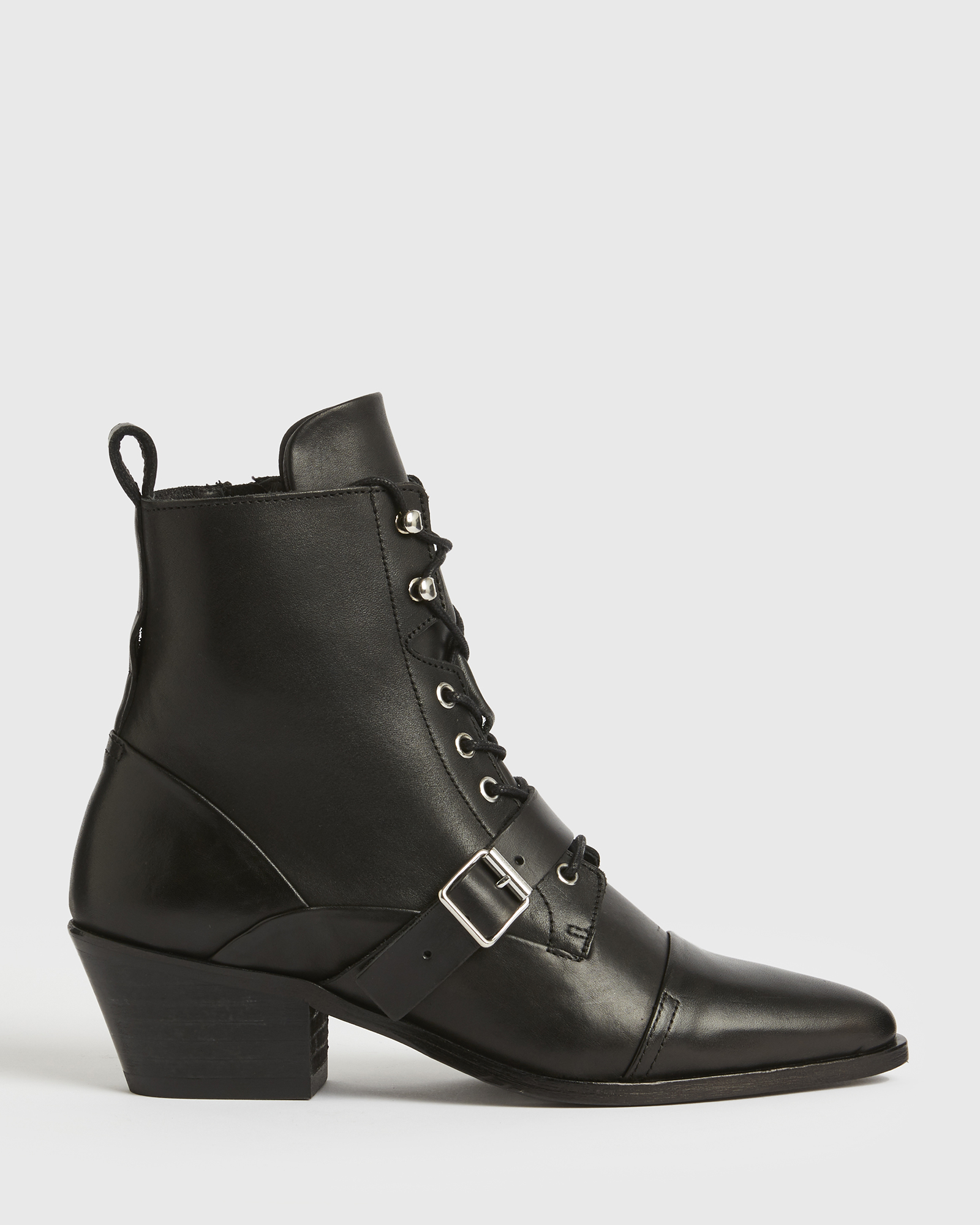 Katy Leather Boots Black | ALLSAINTS