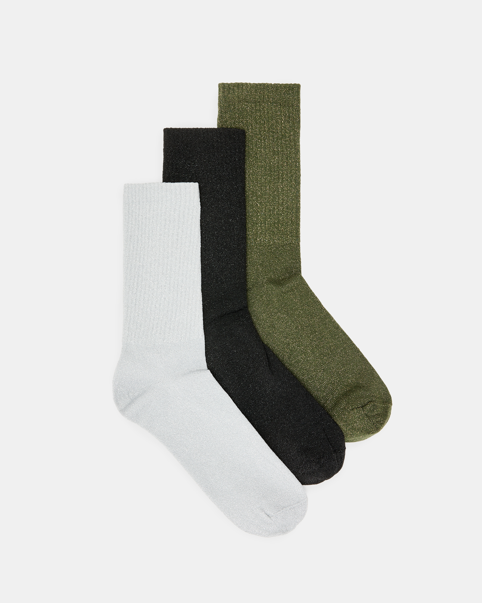 ALLSAINTS ALLSAINTS METALLIC SOCKS 3 PACK 