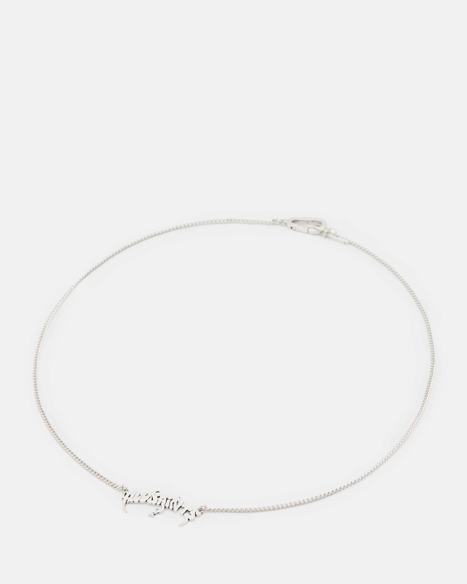 AllSaints Phang Sterling Silver Logo Necklace