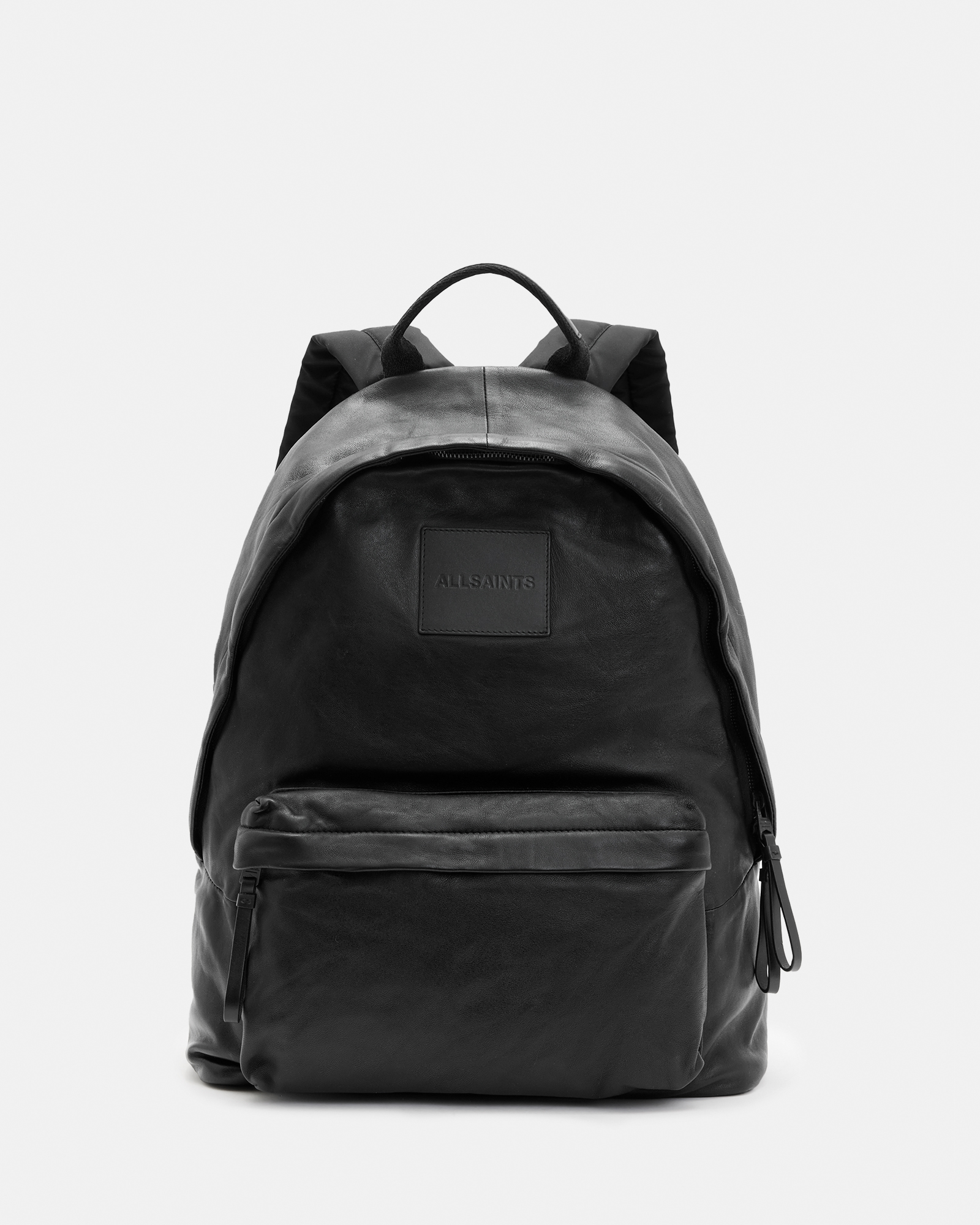 AllSaints Carabiner Leather Backpack, , Black