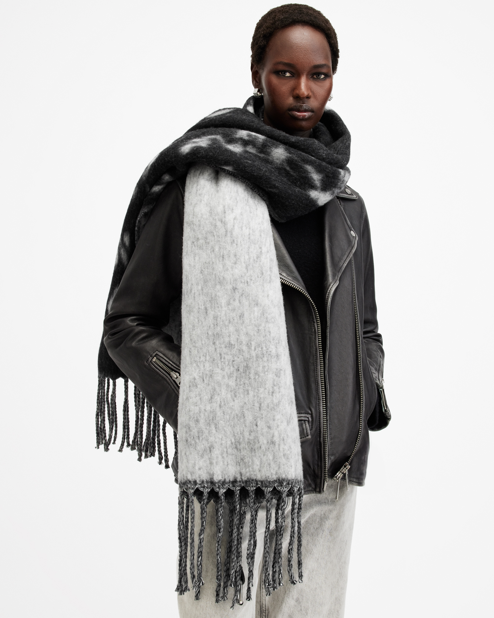 ALLSAINTS BEAUX OMBRE ALLSAINTS LOGO SCARF 