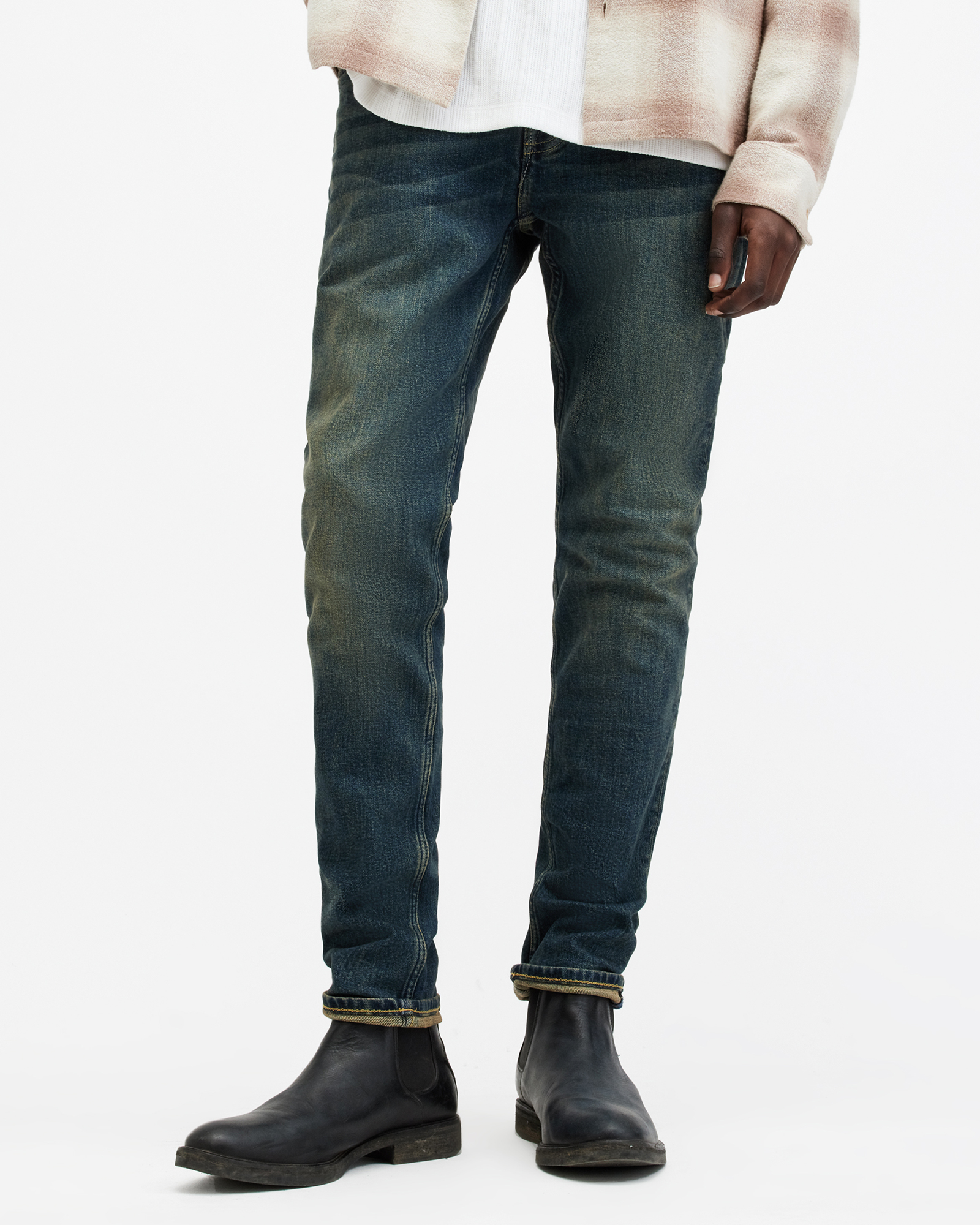 AllSaints Rex Slim Fit Stretch Denim Jeans,, Tinted Indigo, Size: 36/L30