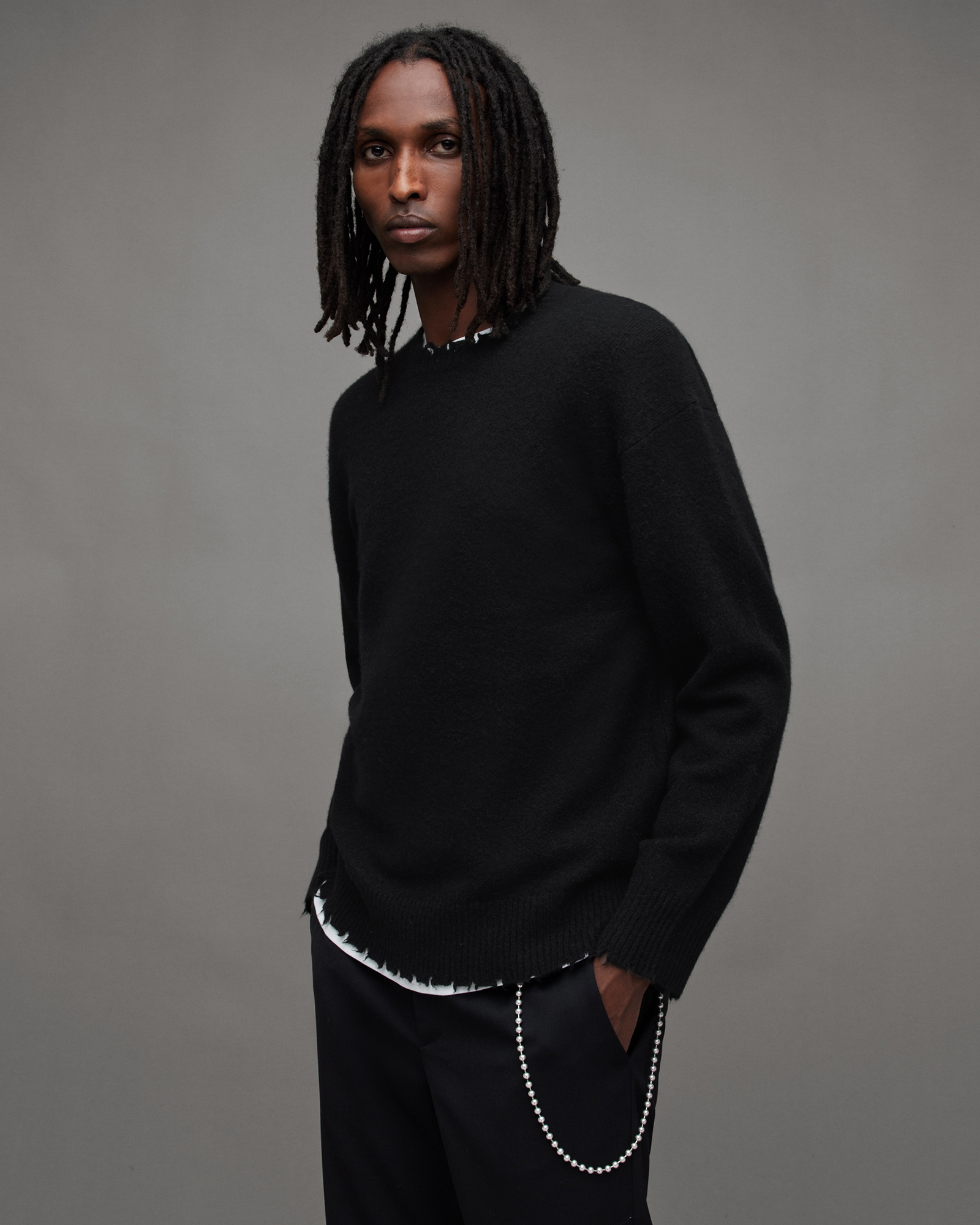 Luka Crew Jumper Black | ALLSAINTS