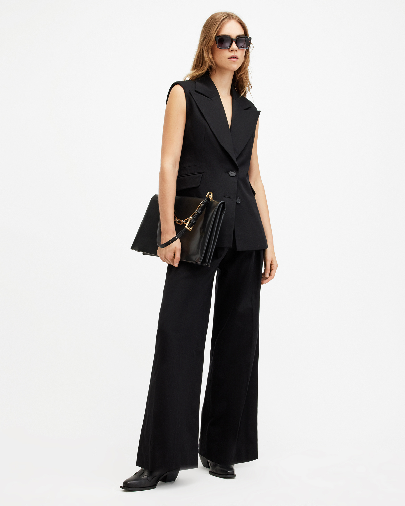 AllSaints Hally Relaxed Fit Wide Leg Pants