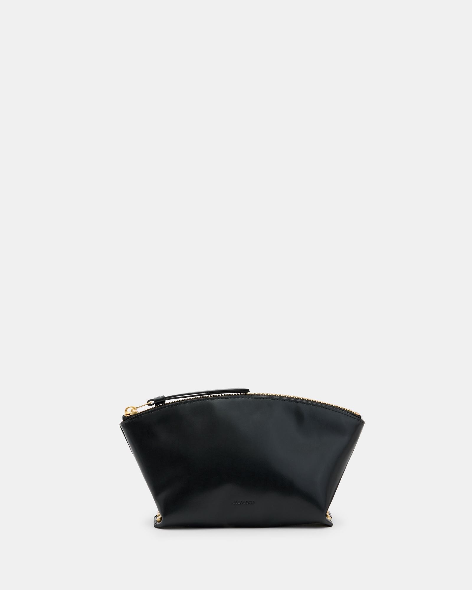AllSaints Anais Zipped Leather Pouch Bag,, Black