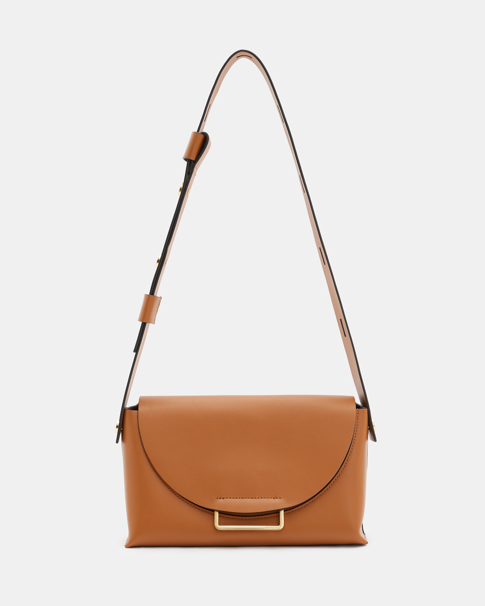 Allsaints Celeste Leather Crossbody Bag In Desert Tan