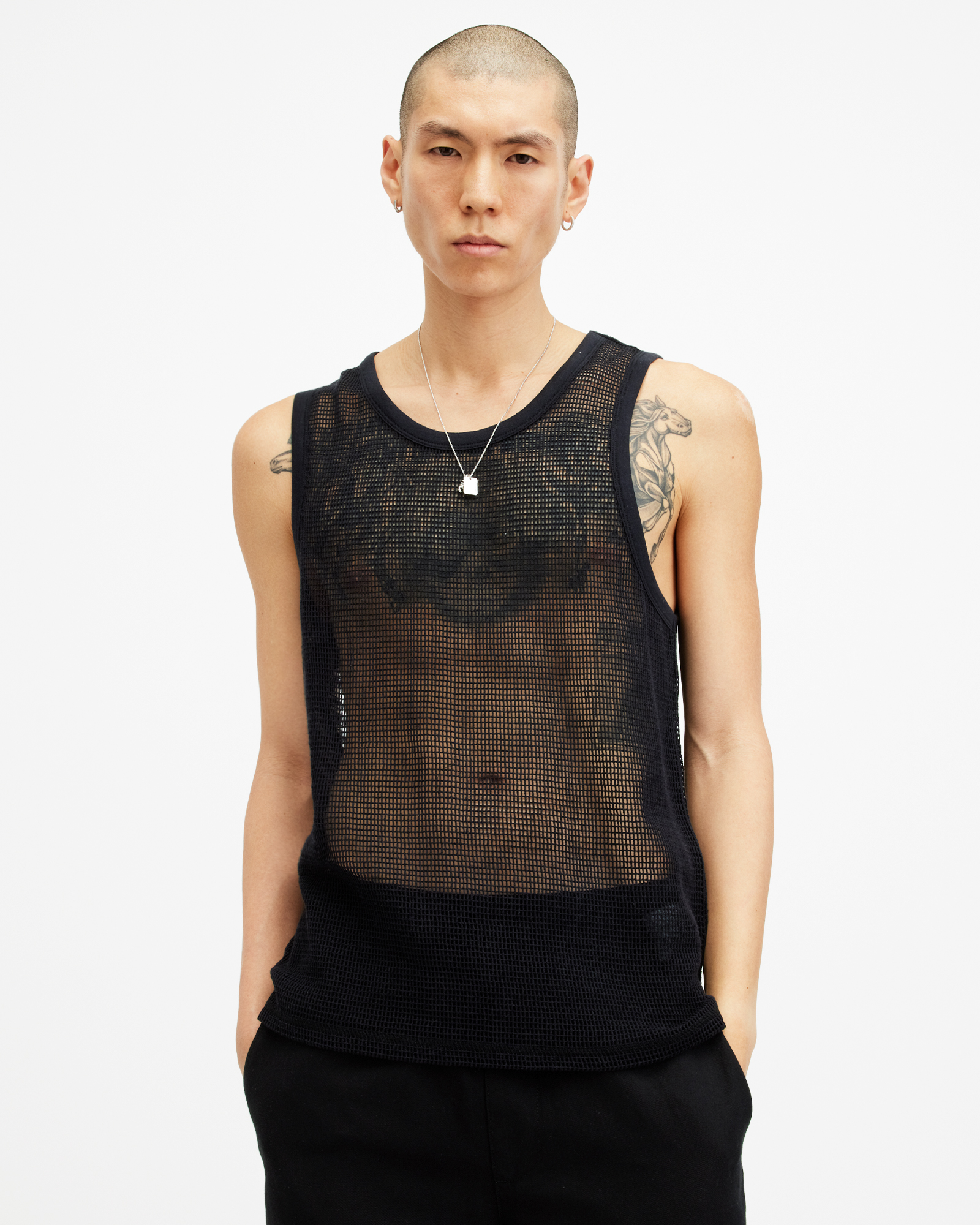 AllSaints Anderson Mesh Relaxed Fit Tank