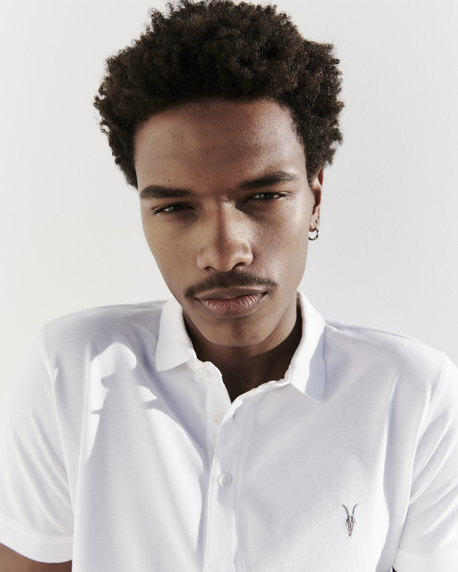 AllSaints Reform Short Sleeve Polo Shirt,, Optic White