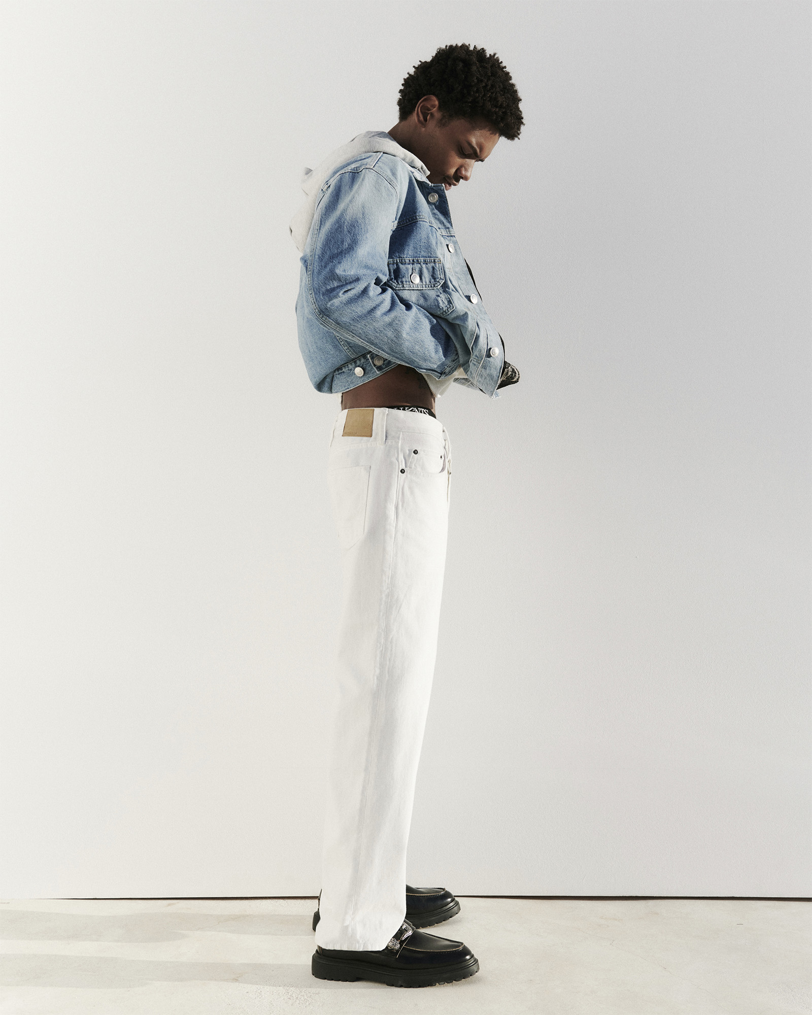 Shop Allsaints Lenny Loose Fit Wide Leg Denim Jeans In Off White