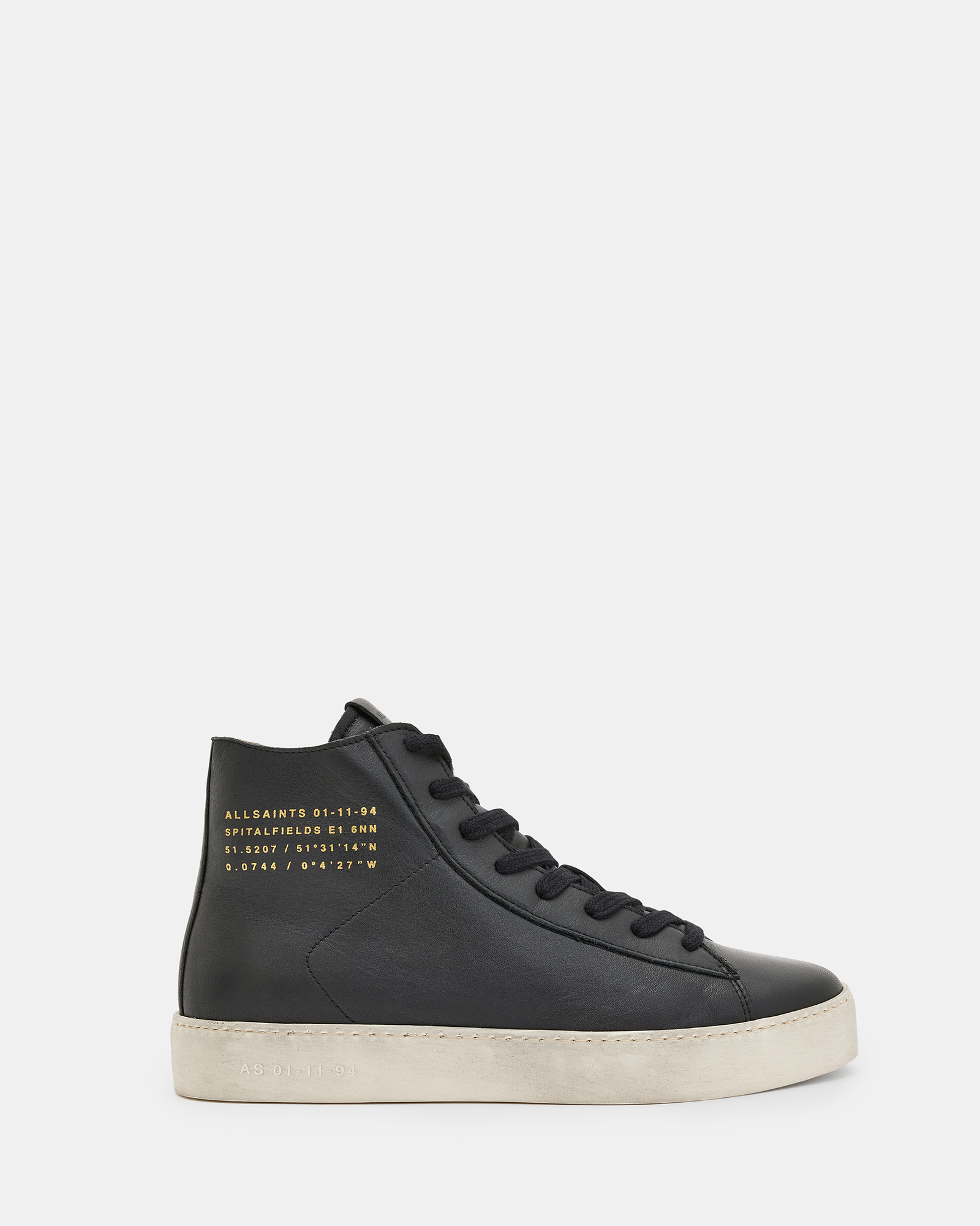 Tana Leather High Top Trainers Black | ALLSAINTS